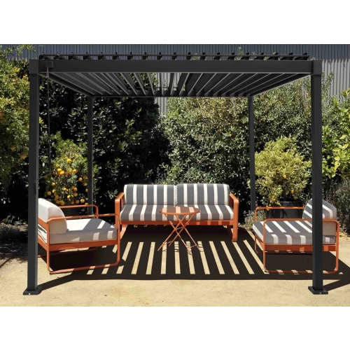 Pergola ogrodowa tarasowa MIRADOR 80 Solid 3 x 4 m Antracyt